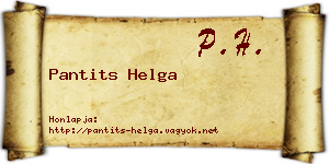 Pantits Helga névjegykártya
